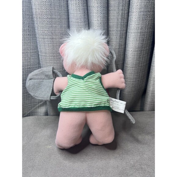 VTG Hugfun Fishing Boy Plush Stuffed Toy Pole Basket White Hair 10 Inch Clothes - Picture 9 of 16